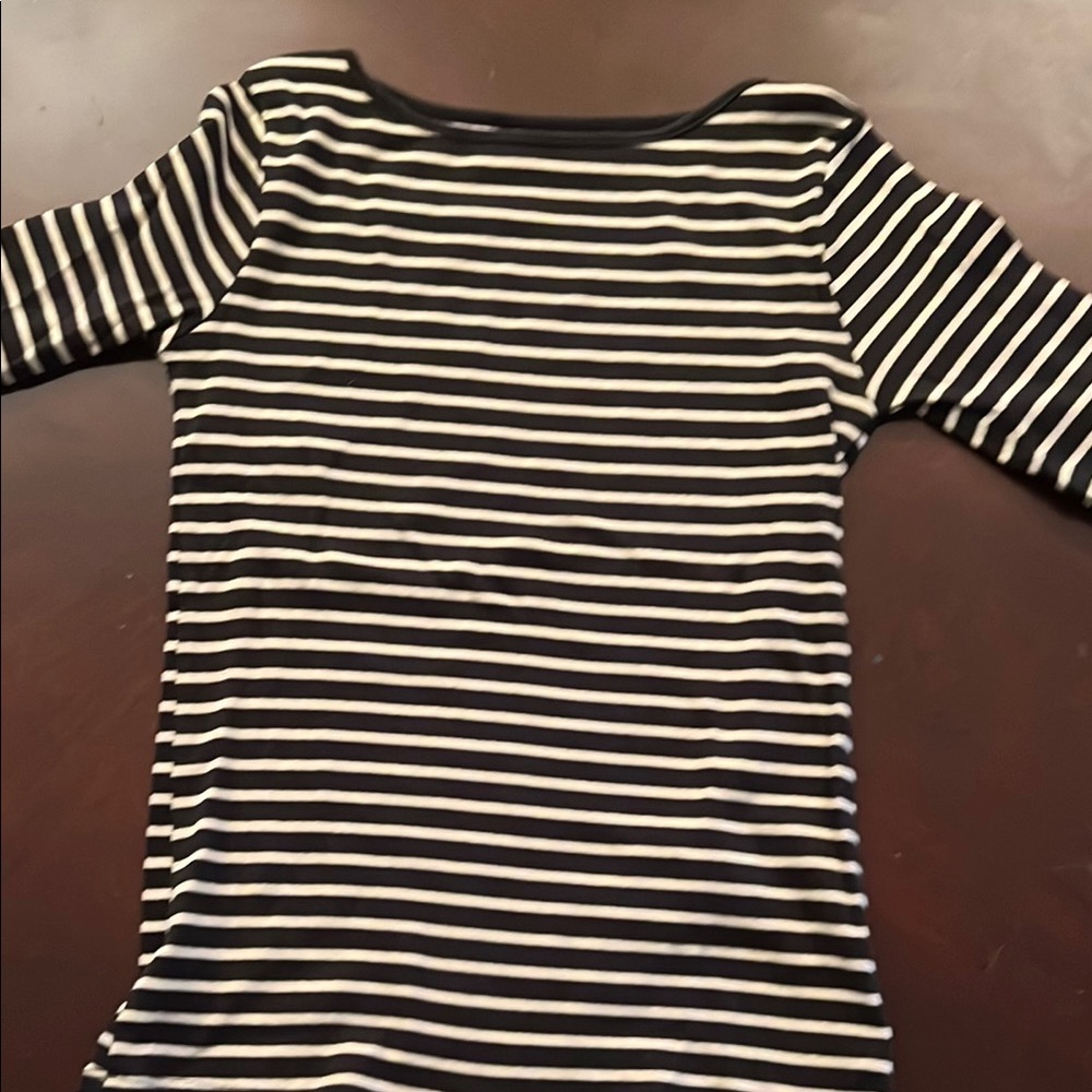 Zara Monochrome Striped Cotton Top
